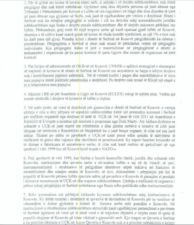 Dorëzohet mocioni përmbajtesor për krimet e Serbisë në Kosovë
