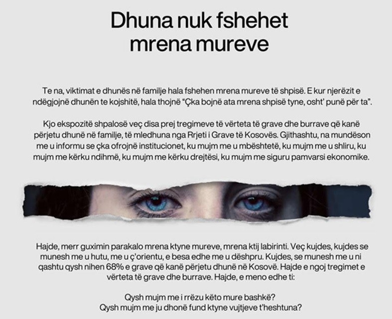 RrGK hap ekspozitën “Dhuna nuk fshehet mrena mureve”