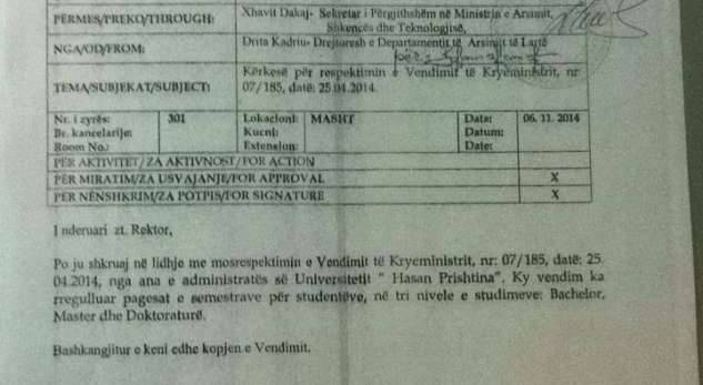 Pagesa e studimeve doktorale është 500 euro