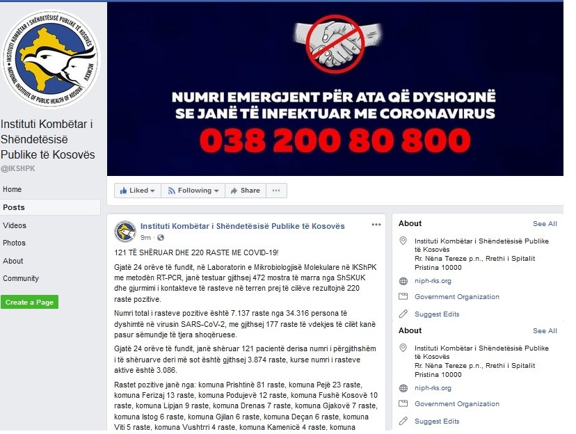 Në Kosovë shtohen edhe 220 raste me koronavirus