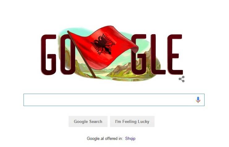 “Google” uron shqiptarët në ditën e pavarësisë