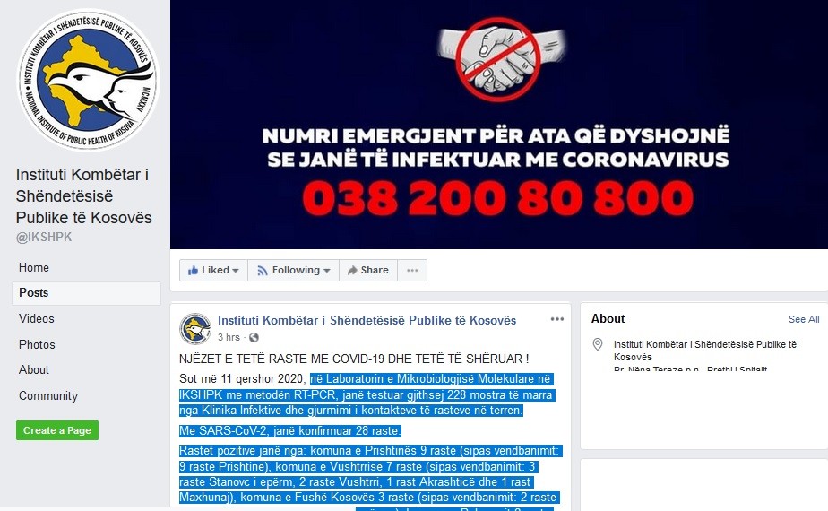IKSHPK konfirmon 28 raste të reja me koronavirus