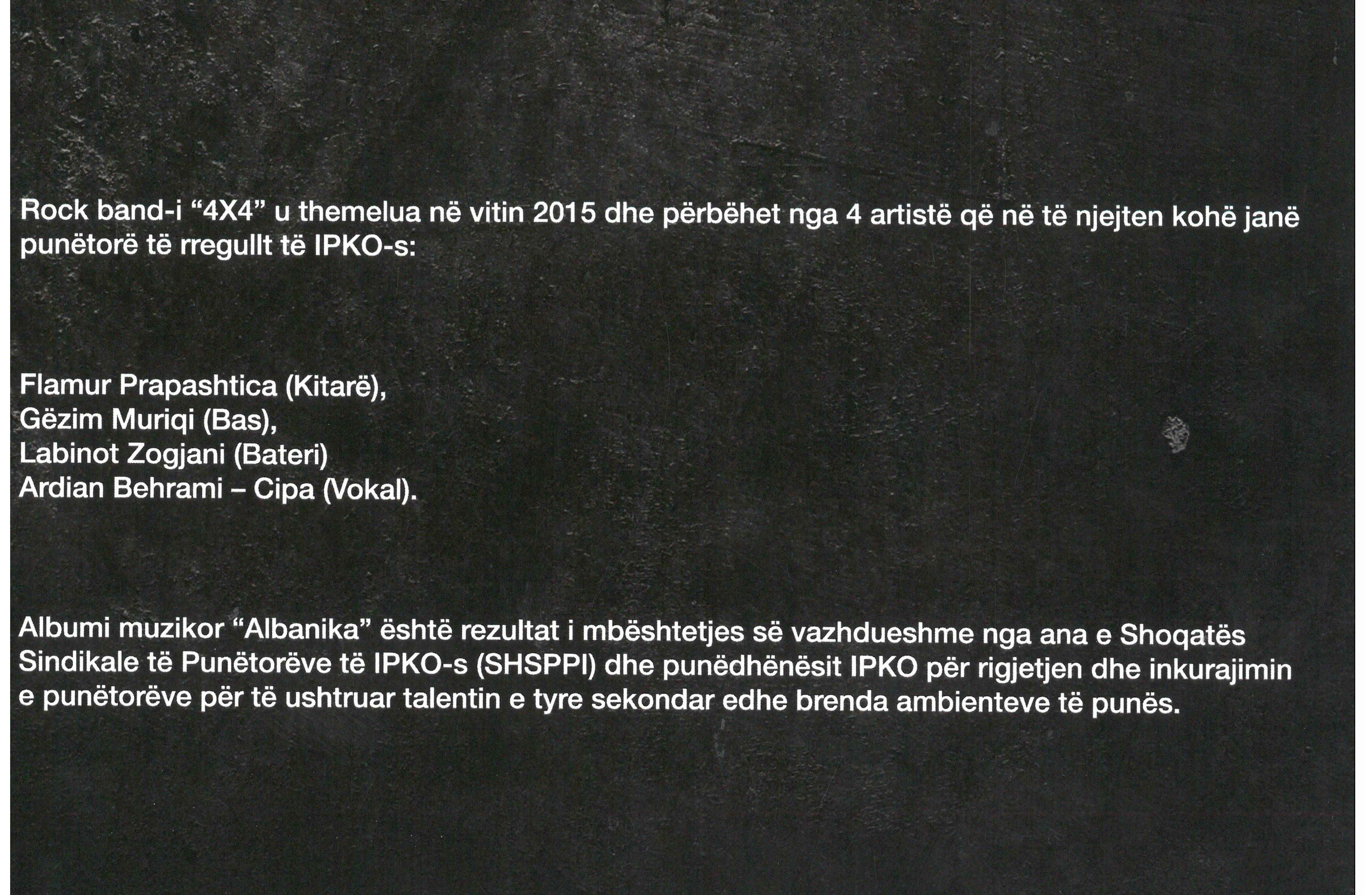 Promovohet albumi Albanika nga rock bendi 4x4