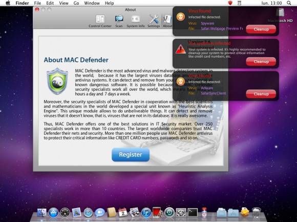 MacDefender, antivirusi që kërcënon Mac