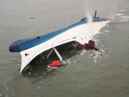 Përmbysja e anijes koreanojugor, 8 viktima dhe 288 të humbur