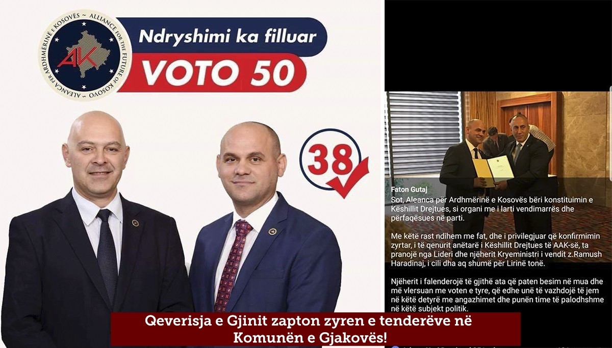 Qeverisja e Gjinit zapton zyren e tenderëve në Komunën e Gjakovës