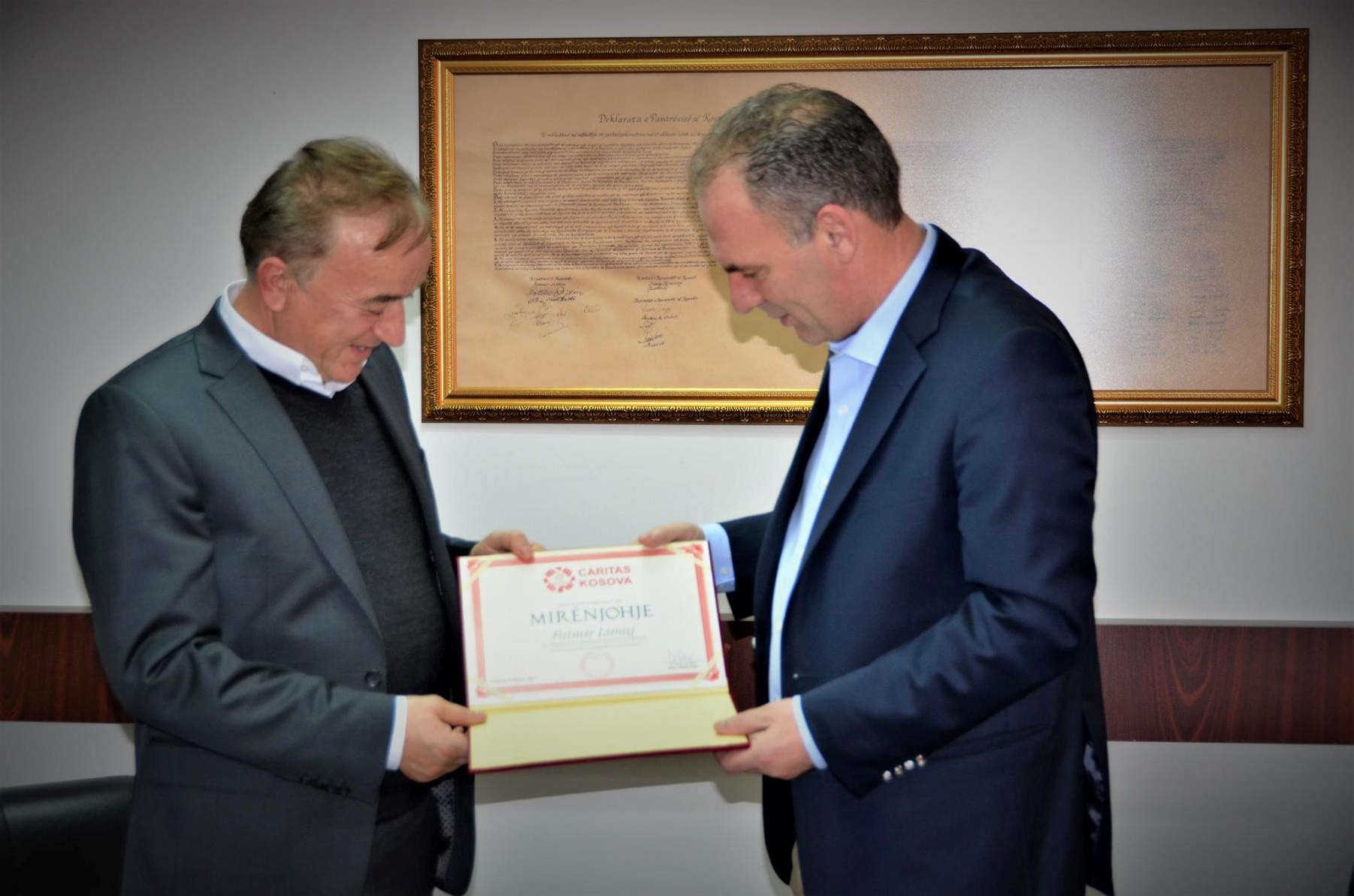 Caritas ndan mirënjohje për zëvendëskryeministrin Limaj