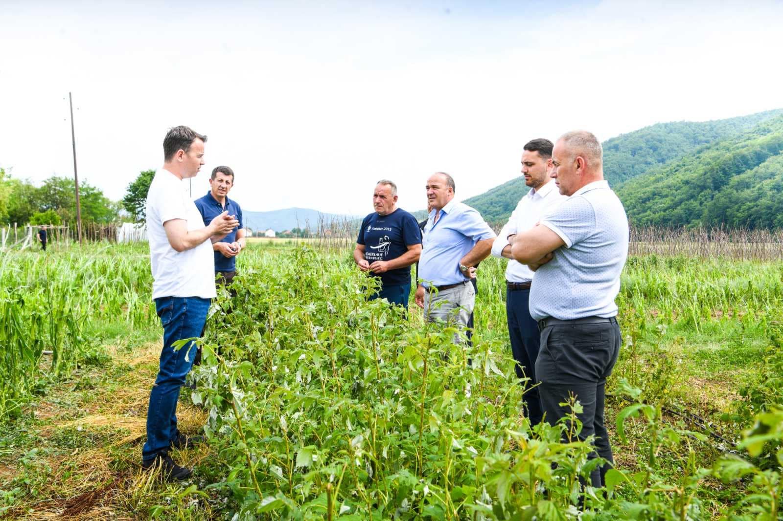 Ministri Peci viziton fermerët e Podujevës të cilët pësuan dëme nga breshëri