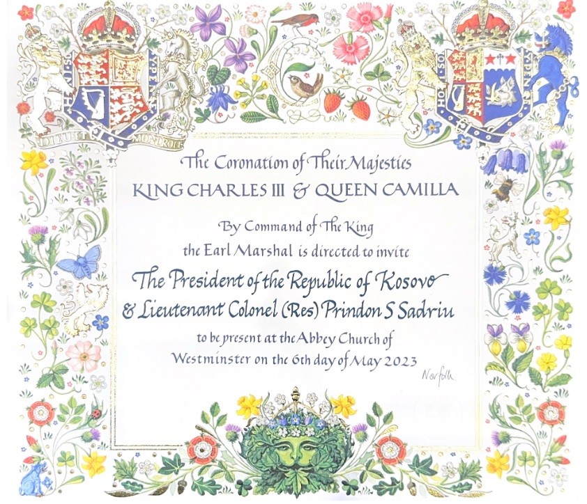 Presidentja Osmani merr pjesë në kurorëzimin e Mbretit Charles III