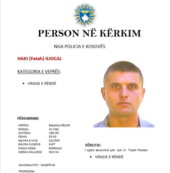 Policia në kërkim të Haki Gjocajt 