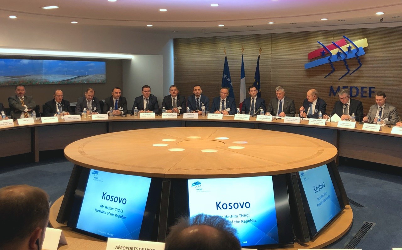 Presidenti Thaçi fton kompanitë franceze që të investojnë në Kosovë