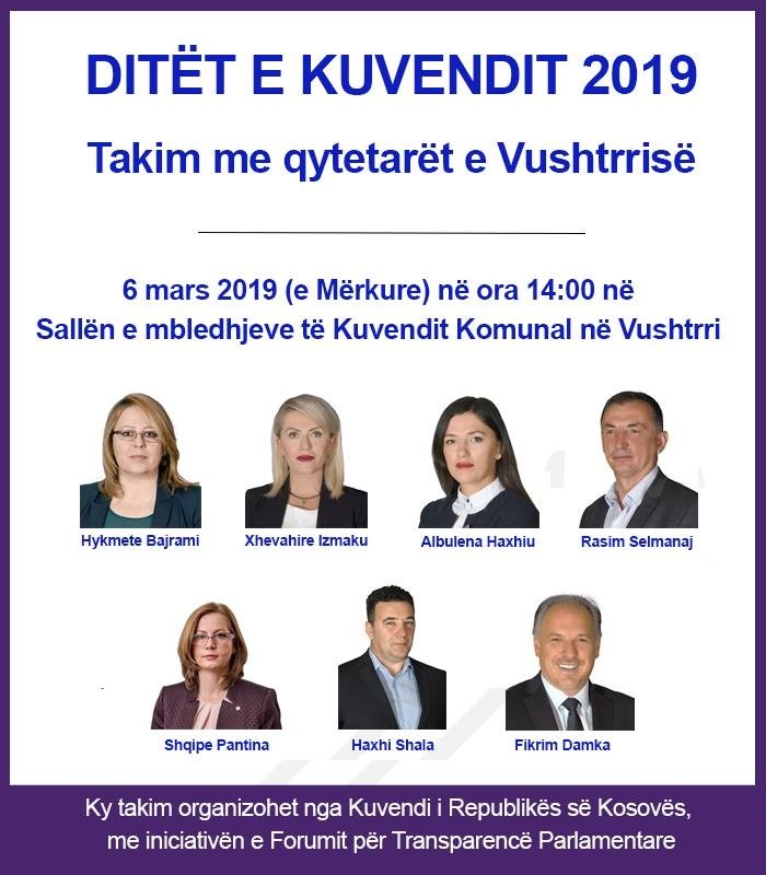 Kuvendi vazhdon aktivitetin “Ditët e Kuvendit” në qytetin e Vushtrrisë