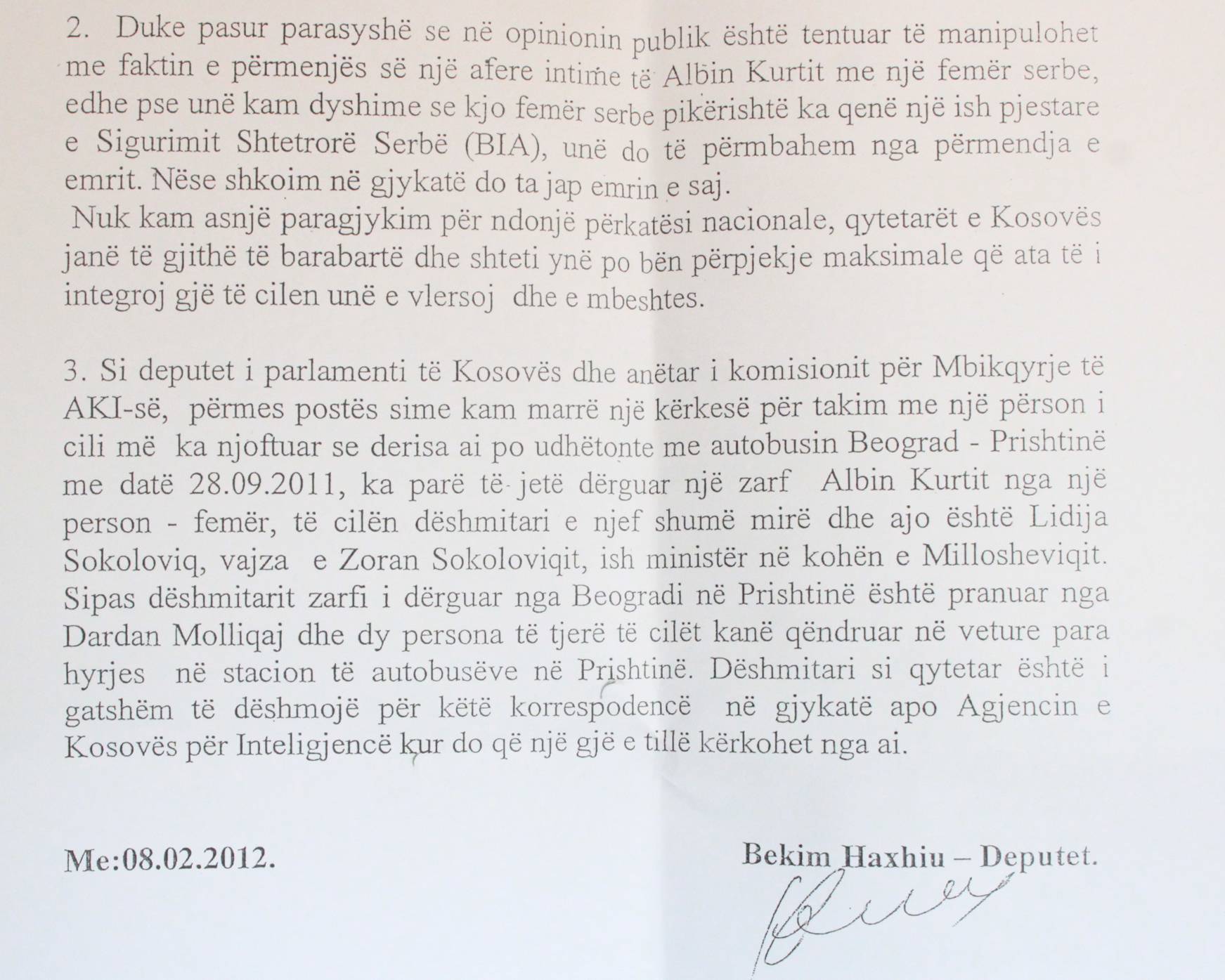 Kamishi: Albin mos hesht, ja faktet e shkruara