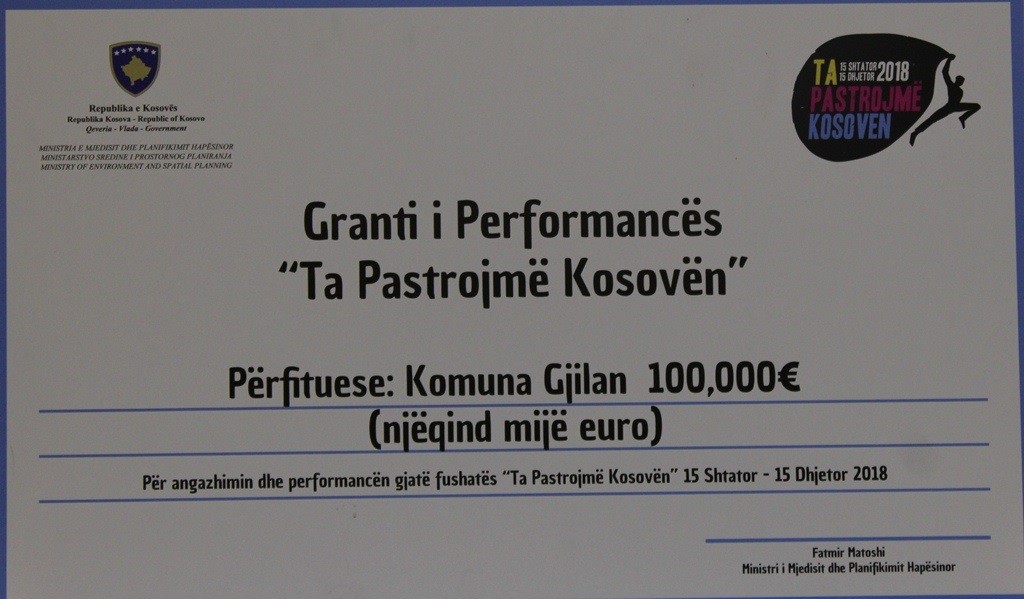 Gjilani fiton grantin për performancë në mjedis në vlerë prej 100 mijë euroâ