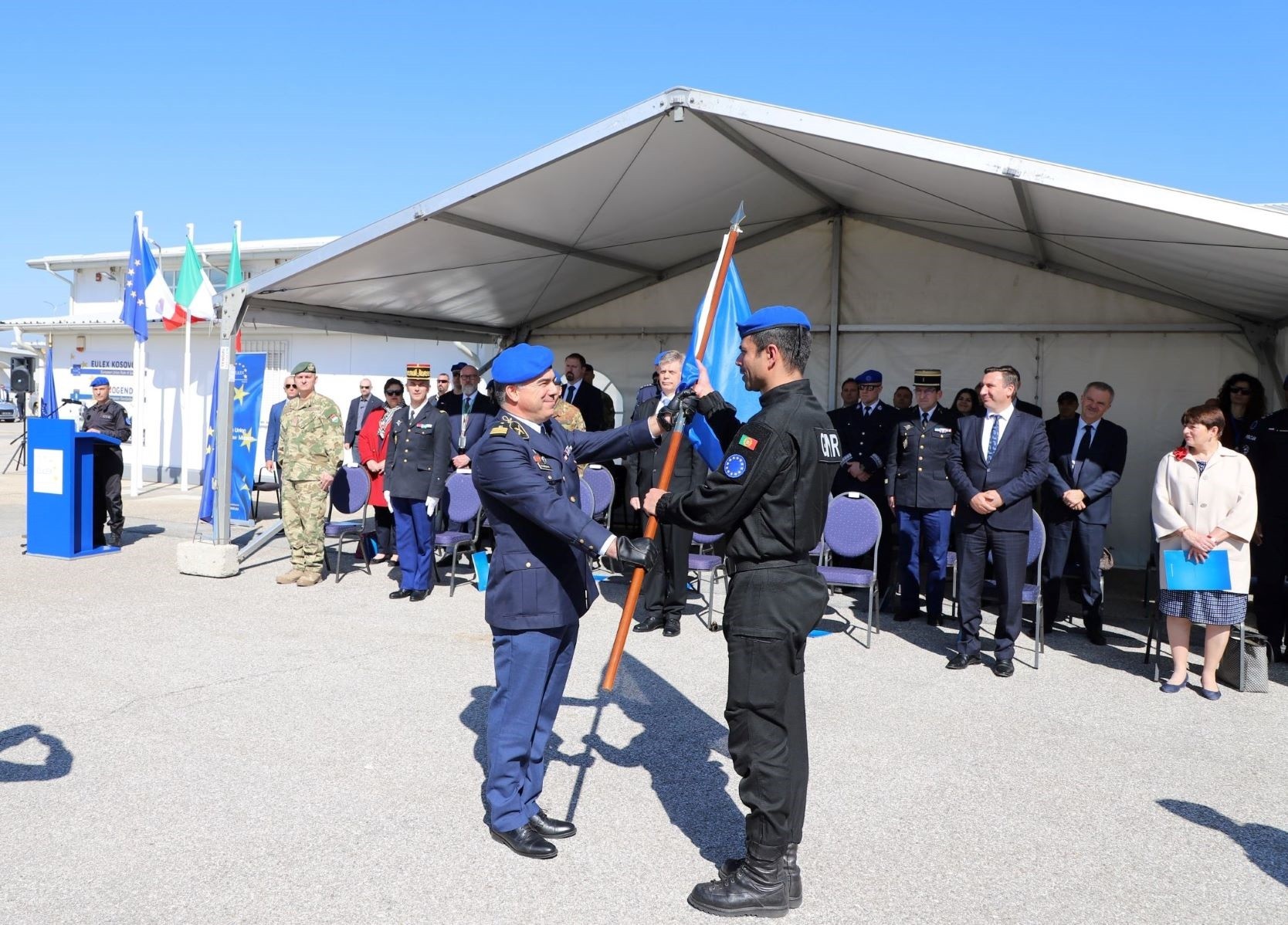 Njësia Rezervë e Policisë së Specializuar të EULEX-it mbanë ceremoninë e flamurit  