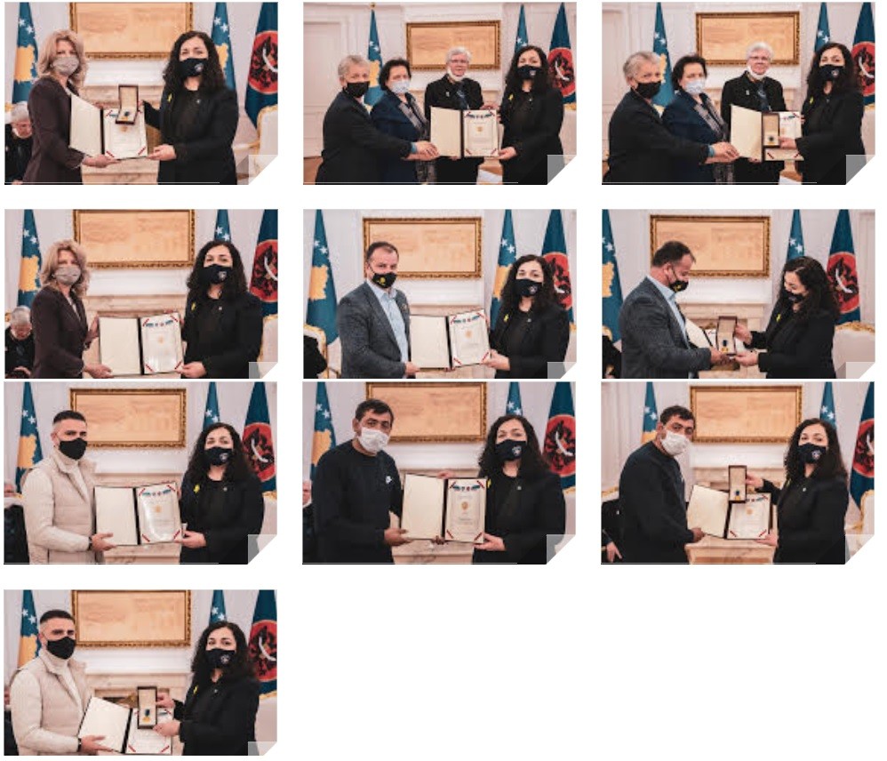 Presidentja Osmani akordon urdhrin “Shotë Galica”, për 8 gra