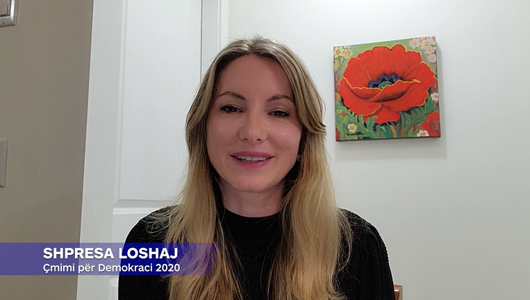 Shpresa Loshaj, laureate e Çmimit për Demokraci 2020 nga KCSF