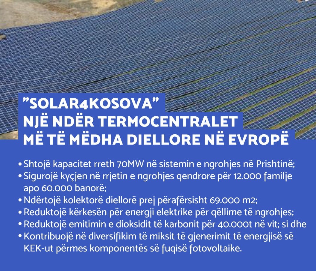 Kosova po bëhet me një termocentral diellor ndër më të madhin të tillë në Evropë
