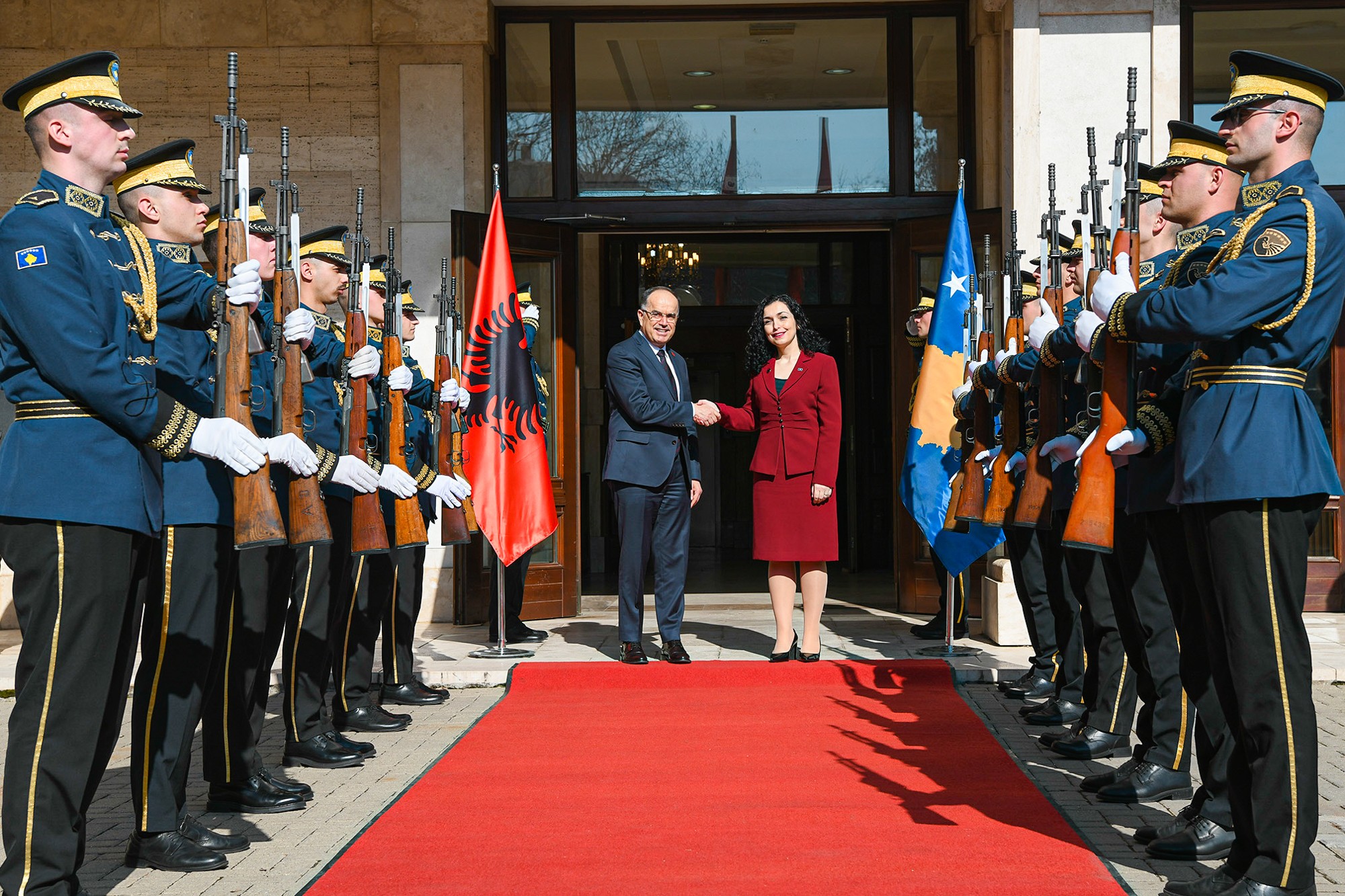 Presidentja Osmani priti në takim presidentin e Shqipërisë, Bajram Begaj