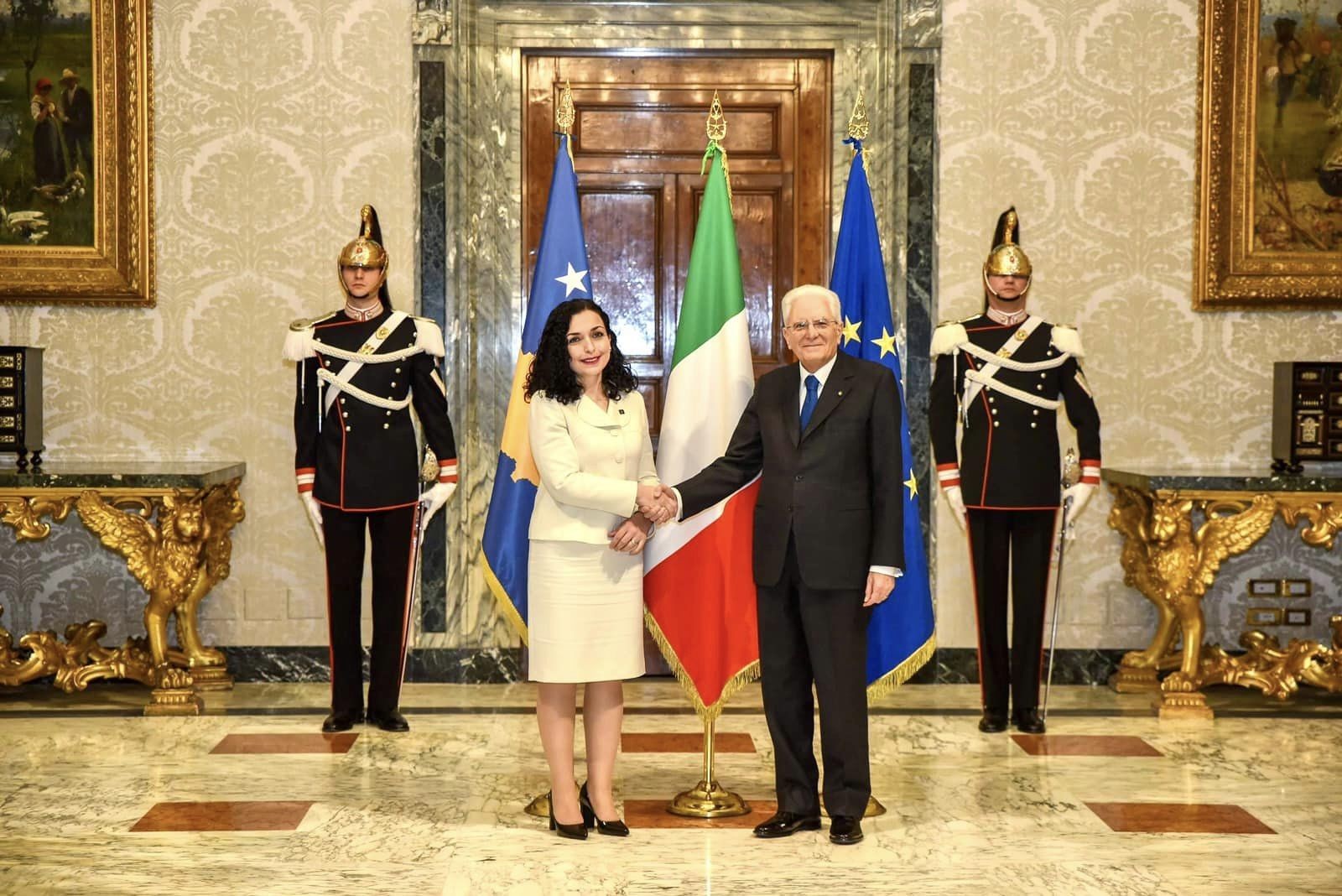 Presidentja Osmani u prit në takim nga Presidenti italian, Sergio Mattarella