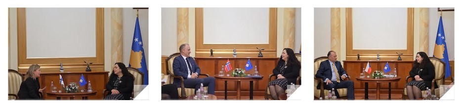 Ambasadorët e Finlandës, Norvegjisë dhe Çekisë urojnë kryeparlamentaren Osmani